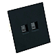 Розетка компьютерная 2-местная RJ-45 (механизм) Stekker Мия RST00-3111-05 черный бархат 50451