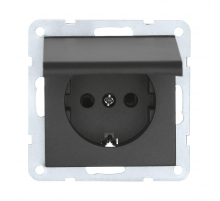 Розетка LK Studio с з/к, шторками и крышкой (черный бархат) LK80 843408-1