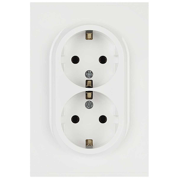Розетка ЭРА Arktik 16-2104-01 двойная с заземлением 2X2P+E Schuko 16А-250В белый Б0070444