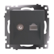 Розетка телевизионная TV + компьютерная RJ-45 Stekker Катрин графит GLS00-7106-06 49417