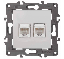 Розетка информационная 2XRJ45 ЭРА Elegance 14-3108-01 Б0034308