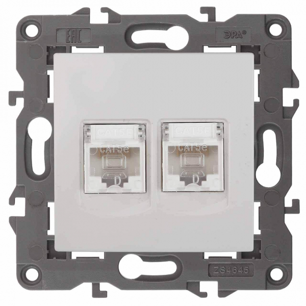 Розетка информационная 2XRJ45 ЭРА Elegance 14-3108-01 Б0034308 Розетка информационная 2XRJ45 ЭРА Elegance 14-3108-01 Б0034308