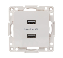 Стокгольм Механизм Розетки USB 2-местной 2,1А белый EKF PROxima EYR16-028-10-2USB