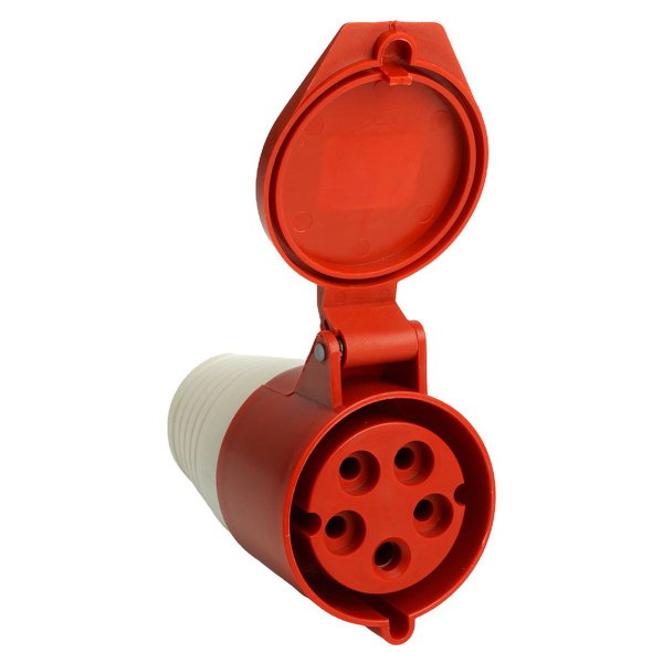 Розетка переносная 3P+PE+N Stekker с крышкой красный RST32-225-44 49443