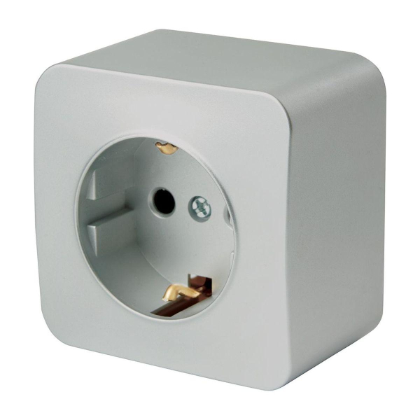 Розетка 2P+PE Stekker София серебро MST16-11-03 49326
