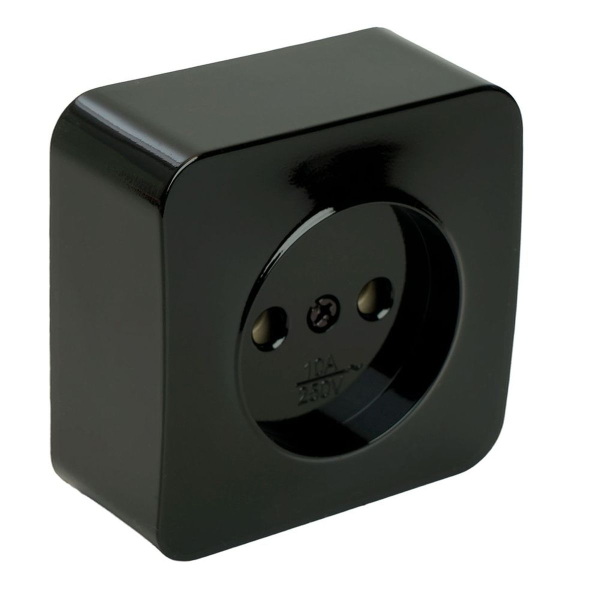 Розетка 2P Stekker София черный MST10-11-02 49313