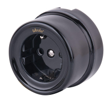 Розетка с заземлением Werkel Ретро черный W5671008 4690389166808