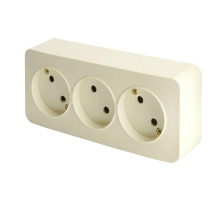Розетка тройная 2P Stekker София слоновая кость MST10-13-04 49499