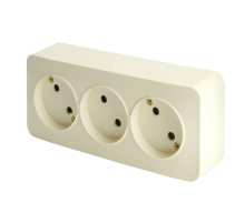 Розетка тройная 2P Stekker София слоновая кость MST10-13-04 49499