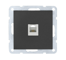 Розетка LK Studio компьютерная RJ-45 кат. 5е с накладкой (черный бархат) LK60 866108-1