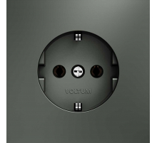 Розетка встраиваемая Voltum S70 с заземлением 16А, (титан) VLS040106