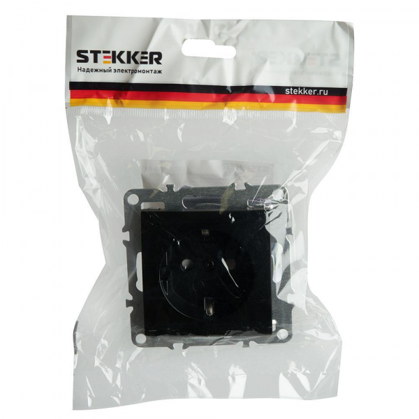 Розетка 2P+E Stekker Эрна черный PST16-9110-03 49154 Розетка 2P+E Stekker Эрна черный PST16-9110-03 49154