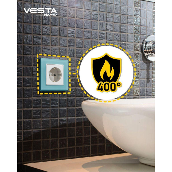 Розетка 2P+E Vesta-Electric Exclusive Blue голубой FRZ00040003SIN Розетка 2P+E Vesta-Electric Exclusive Blue голубой FRZ00040003SIN