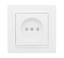Минск Розетка 1-местная СП без заземления, 10 А, с защ.штор., белая EKF Basic ERR10-022-100