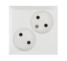 Розетка LK Studio двойная без з/к, со шторками (белый) LK80 843604-1