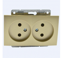 Розетка 2К двойная Mono Electric Despina/ Larissa 16A 250V винтовое подключение титан 500-002205-121