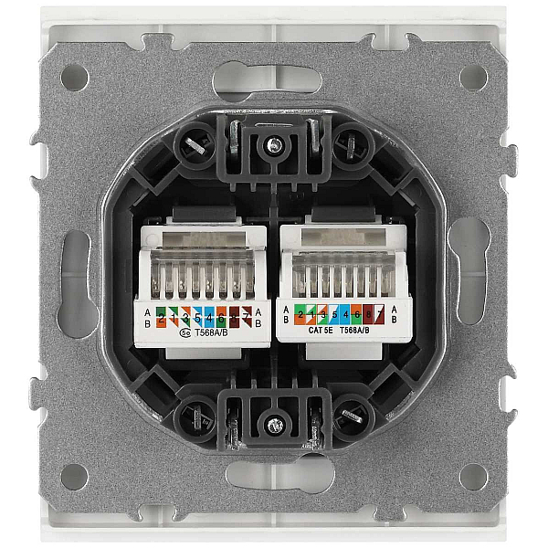 Розетка ЭРА Arktik 16-3108-01 информационная двойная 2XRJ45 белый Б0070484