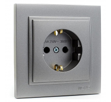 Розетка c заземлением Mono Electric Despina антрацит 102-242421-117