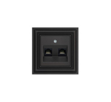 Розетка 2xRJ45 Liregus Retro черный матовый 29-236