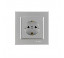 Розетка Makel 1-м СП Karea 16А IP20 с/з сереб. 56065028