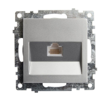 Розетка компьютерная RJ-45 Stekker Катрин серебро GLS00-7107-03 39585