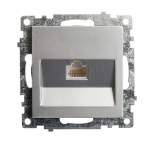 Розетка компьютерная RJ-45 Stekker Катрин серебро GLS00-7107-03 39585