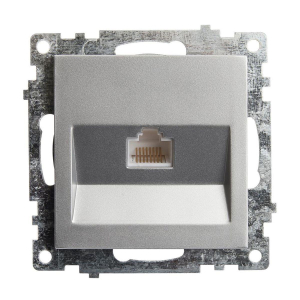 Розетка компьютерная RJ-45 Stekker Катрин серебро GLS00-7107-03 39585