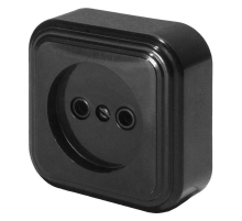 Розетка 2P Stekker Брест черный PST16-20-20 39688