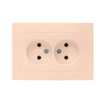 Валенсия розетка 2-местная б/з 10А кремовая с защ. штор. EKF PROxima EWR10-102-20