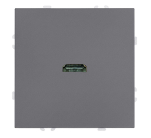 Розетка HDMI 2.0 Type A (механизм), серия Эмили, STEKKER, RST00-5118-10, платиново-серый, soft touch 50170