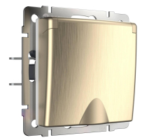 Розетка влагозащищенная с заземлением с защитной крышкой и шторками Werkel шампань рифленый W1171210 4690389159770