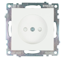 Розетка 2P Stekker Катрин со шторками белый GLS10-7109-01 39303