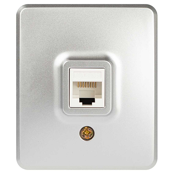 Розетка ЭРА Эксперт 11-3203-03 информационная RJ45 IP20 ОУ алюминий Б0063009