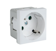 Розетка 45х45 PRO с заземлением, 45 градусов, белая EKF E6MR16-028-10-45