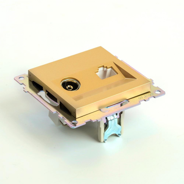 Розетка телевизионная TV + компьютерная RJ-45 Stekker Катрин золото GLS00-7106-08 49230 Розетка телевизионная TV + компьютерная RJ-45 Stekker Катрин золото GLS00-7106-08 49230