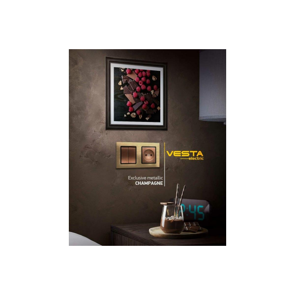Розетка LAN/TV Vesta-Electric Exclusive Champagne Metallic шампань FRZ00050503BEL Розетка LAN/TV Vesta-Electric Exclusive Champagne Metallic шампань FRZ00050503BEL