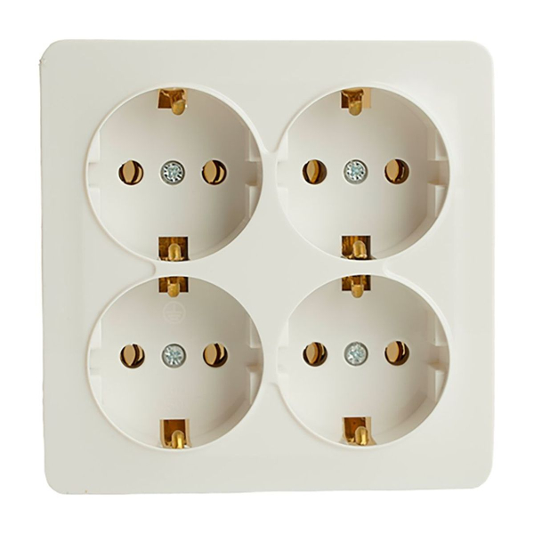 Розетка 4-местная 2P+PE Stekker София белый MST16-14S-01 49310