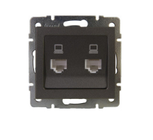 Розетка 2-ая компьютерная Lezard Rain черная 703-4188-141