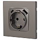 Розетка ЭРА Серия 12 12-4108-16 2P+E 16A-250В со шторками с USB type-A+C 5В-3А титан Б0067762