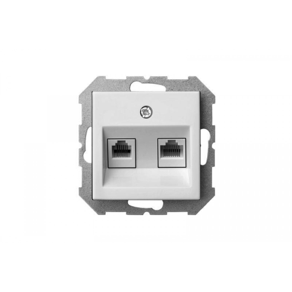 Розетка RJ45/RJ11 Liregus Epsilon белый 28-034 Розетка RJ45/RJ11 Liregus Epsilon белый 28-034