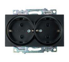 Розетка 2-местная Stekker Катрин GLS16-7114-05 черный 39612