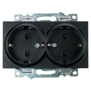 Розетка 2-местная Stekker Катрин GLS16-7114-05 черный 39612