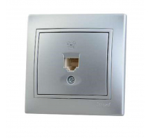Розетка телефонная евро Lezard Mira серебро 701-1010-137