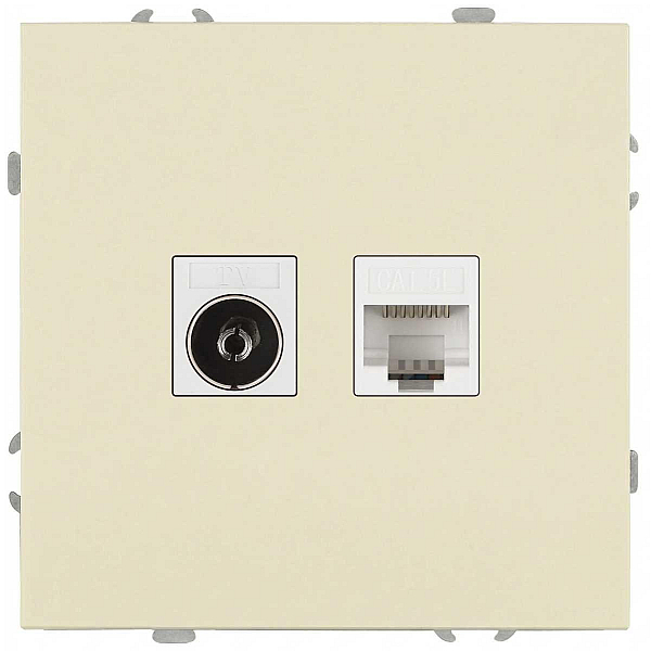 Розетка ЭРА Galaxy 15-3110-02 комбинированная RJ45+TV IP20 слоновая кость Б0070778
