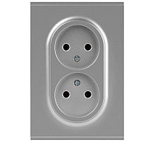 Розетка ЭРА Arktik 16-2107-03 без заземления двойная 2X2P 16А-250В алюминий Б0071683