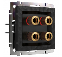 Акустическая розетка Werkel Hammer х4 черный W1285008 4690389163128