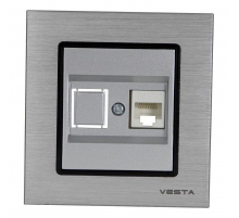 Розетка LAN Vesta-Electric Exclusive Silver Metallic серебро FRZ00041014SER
