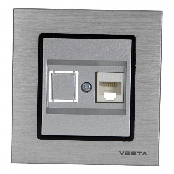 Розетка LAN Vesta-Electric Exclusive Silver Metallic серебро FRZ00041014SER Розетка LAN Vesta-Electric Exclusive Silver Metallic серебро FRZ00041014SER
