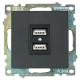 Розетка 2хUSB Stekker Катрин черный GLS10-7115-05 39616