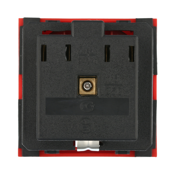 Розетка LK Studio с з/к, со шторками (красный) LK45 ( для выделения 'чиcтого питания сети') 851107-1